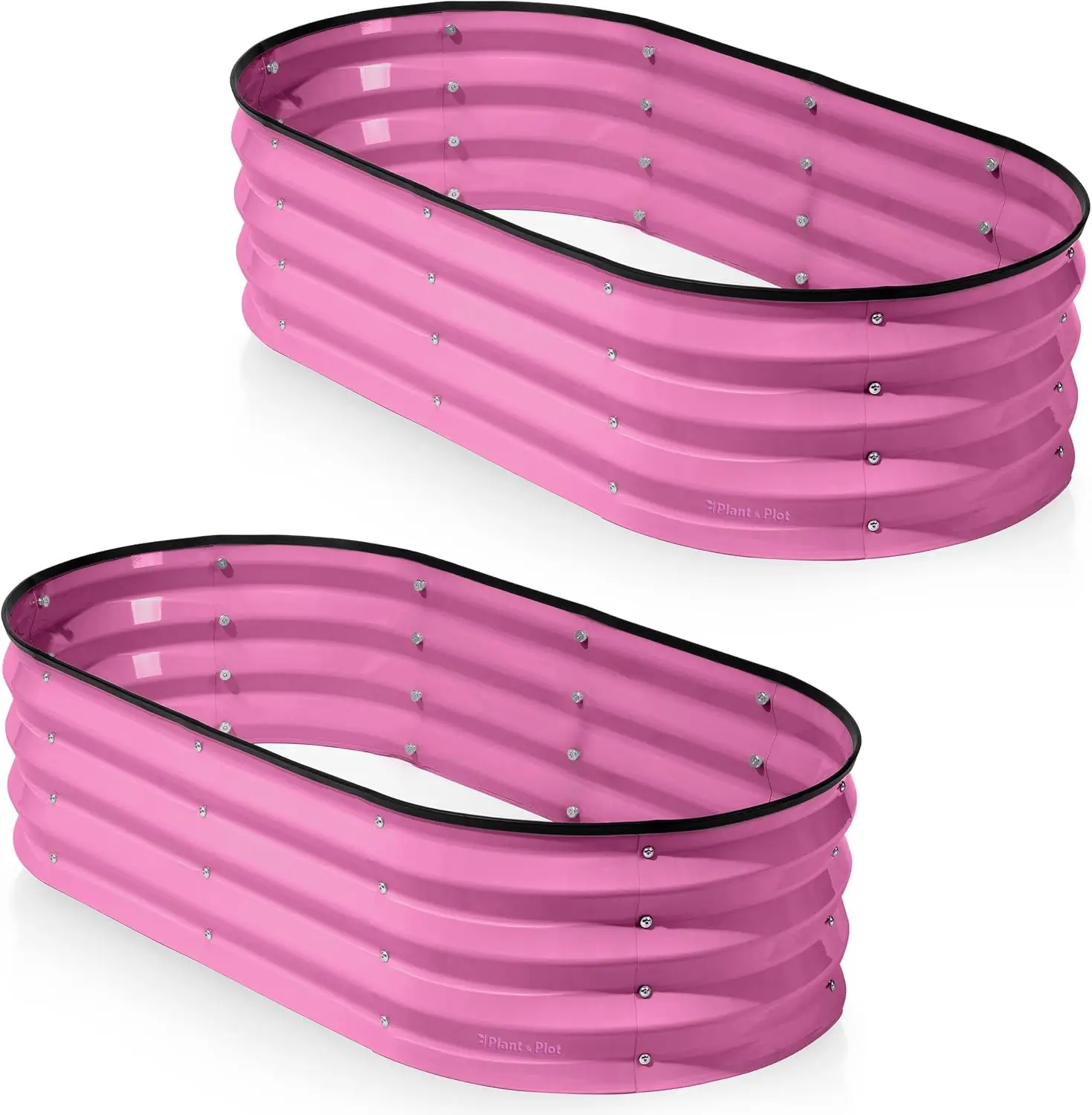 4x2x1 ft Galvanized Raised Garden Bed, 2-Pack Metal Planter Box for Vegetables & Flowers, Pink