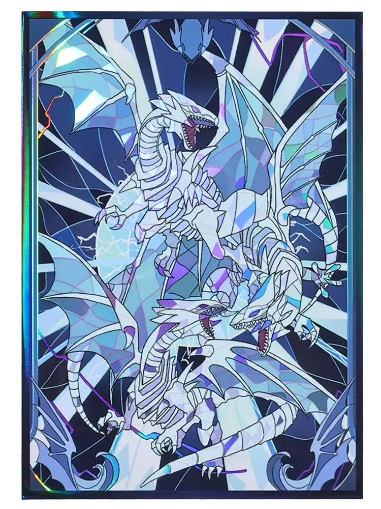63x90mm 50-100 pièces yeux bleus Dragon blanc manchons de cartes de jeu de société manchons de cartes de Collection de jeu protecteur pour YGO