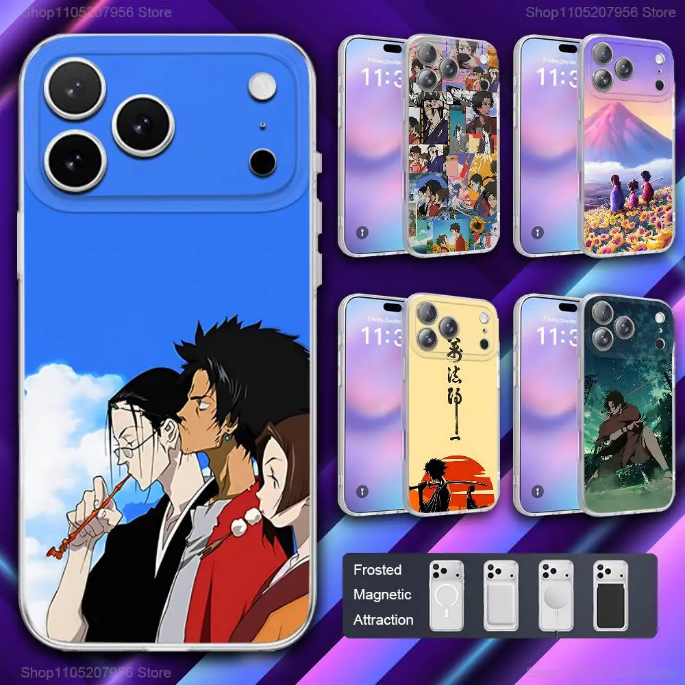 

S-Samurais Anime Champloo Magnetic Frosted Cover Phone Case For iPhone 17,11,16,12,15,14,13,Pro,Plus,E,Max,Air,Mini