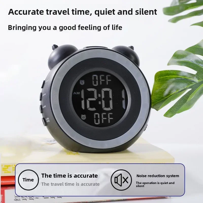 High Definition VA Display Powerful Wake-up Alarm Clock Simple Creative Student Mechanical Vibration Electronic Multi-function