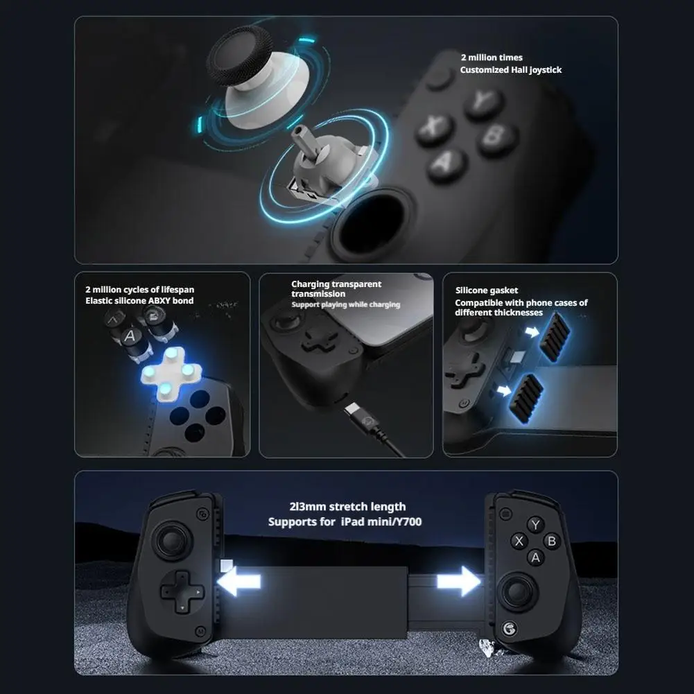 لوحدة تحكم ألعاب الهاتف المحمول GameSir X5 Lite 1 قطعة مقبض قابل للتمدد لوحدة تحكم الألعاب الطرفية IOS وAndroid Type-C
