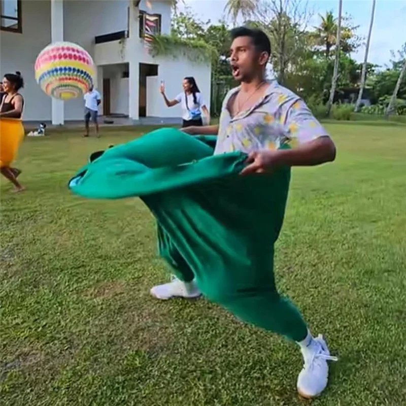 ODIES-pantalon grand-mère géant, ensemble de jeu de cour, lancer en plein air, jeu de capture de balle amusant pour les fêtes sur le côté du groupe, réunions de famille, jaune