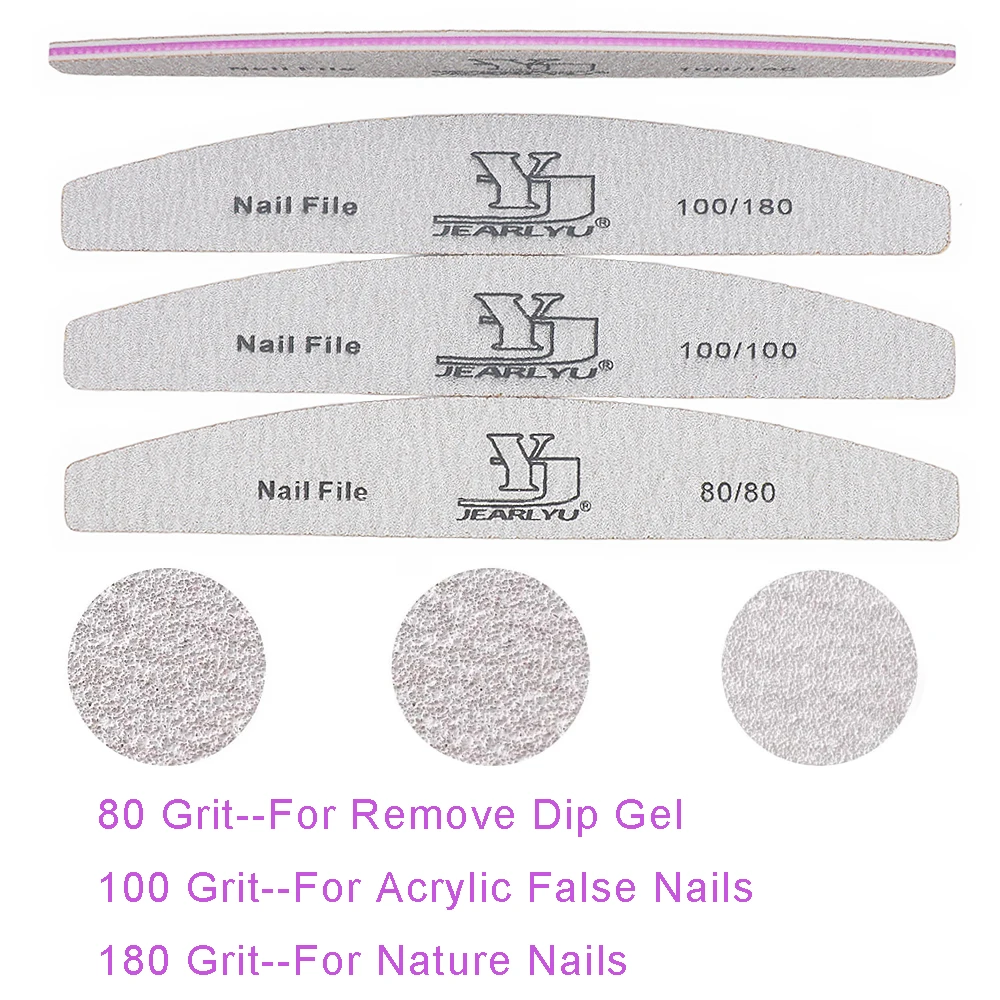 Nail File Double Side Buffer 80/100/180 Trimmer Sandpaper Sanding Files Block Lime a ongle Pedicure Manicure Polishing Tools