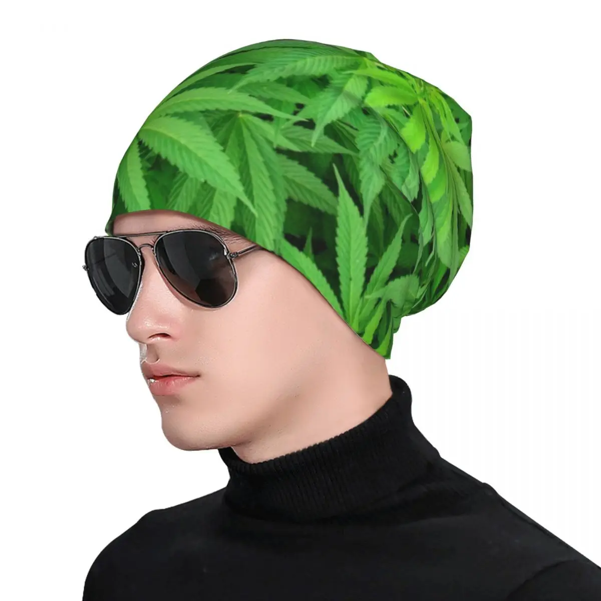 Marijuana Cannabis Weed Pot Plants Warm Knitted Cap Fashion Bonnet Hat Autumn Winter Outdoor Beanies Hats for Unisex Adult