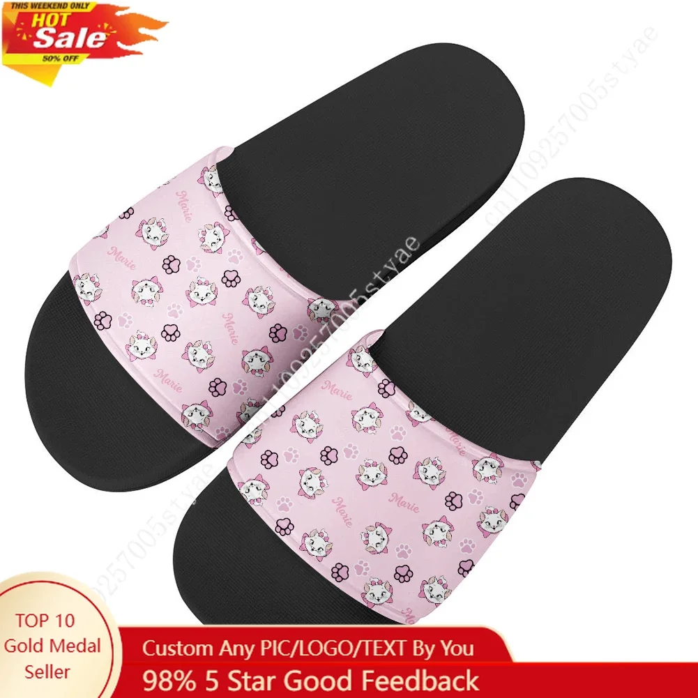 

Marie House Slippers Disney Cartoon Role Decoration Sandals Design Upload your photos text logos Holiday Gifts Custom Shoes