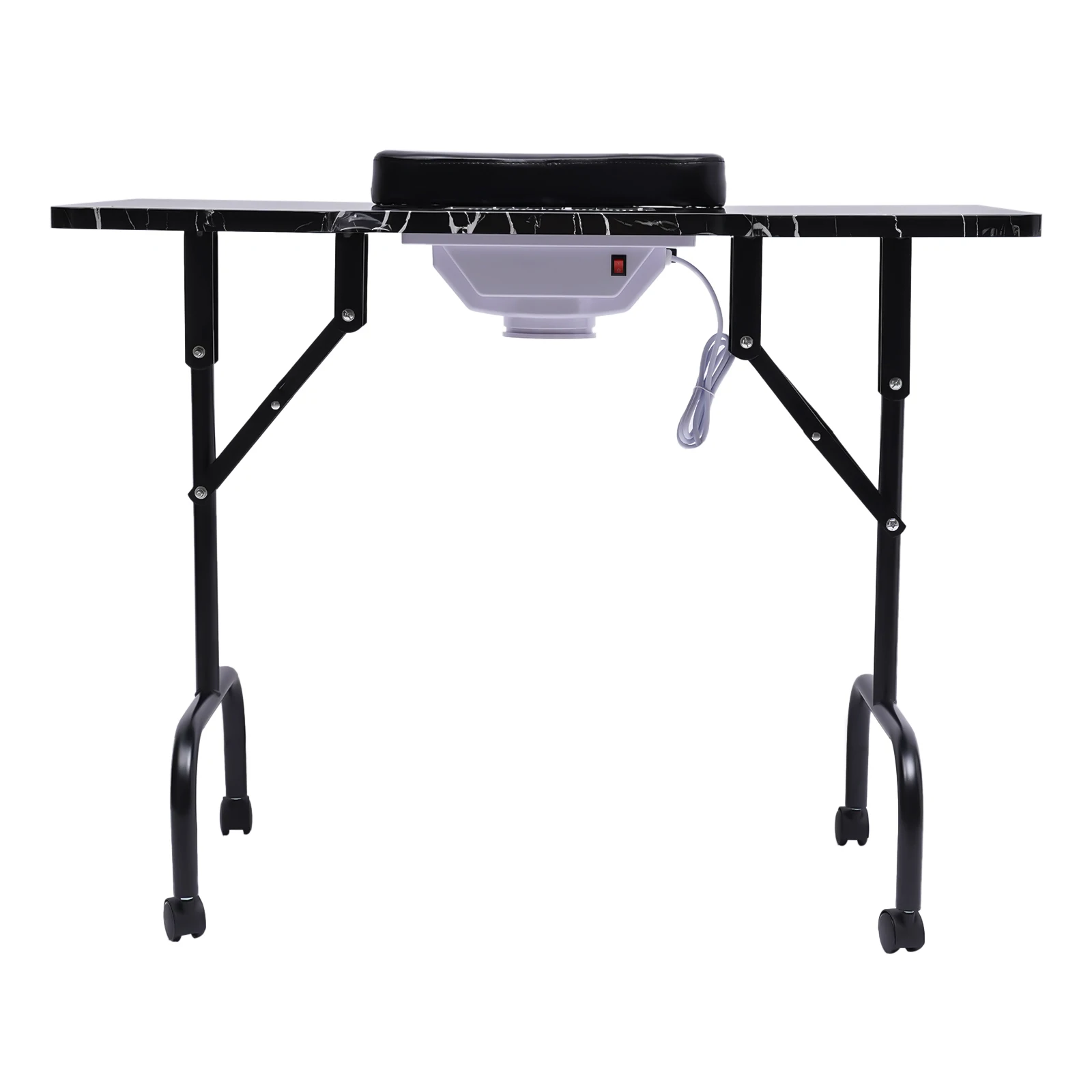 Table à ongles portable pour techniciens avec fonction pliante, bureau de manucure pour salon et maison, ventilateur de dépoussiérage