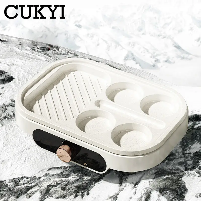 CUKYI Sandwich Hamburger Maker Multifunction Electric breakfast Machine Non-stick Medical Stone Plate Omelette Steak BBQ Grill