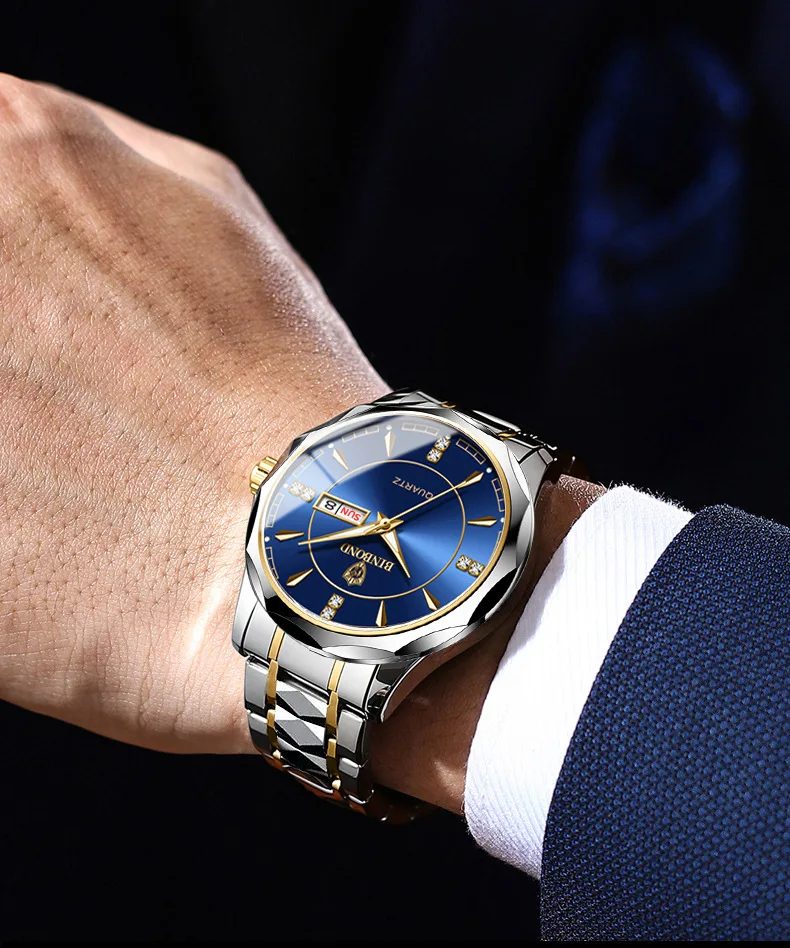 UTHAI CQ245 Fashion Trend Men watch Waterproof Tungsten Steel Calendar Quartz Watch Business Clock Gift，watches for man