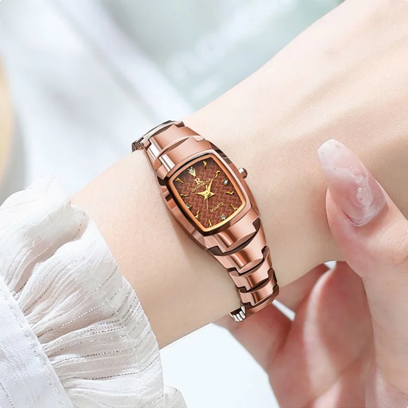 

High-End Ladies Quartz Watch, Tungsten Alloy Strap, Waterproof and Anti-Fade Women’s Timepiece with Chic Style