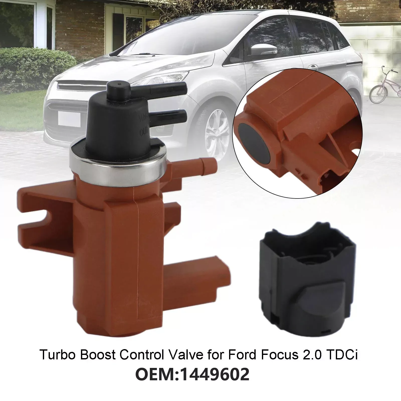 1 szt. Elektromagnetyczny zawór regulacji ciśnienia turbodoładowania do FORD KUGA FOCUS 2.0 TDCi 1449602 Części samochodowe Akcesoria samochodowe