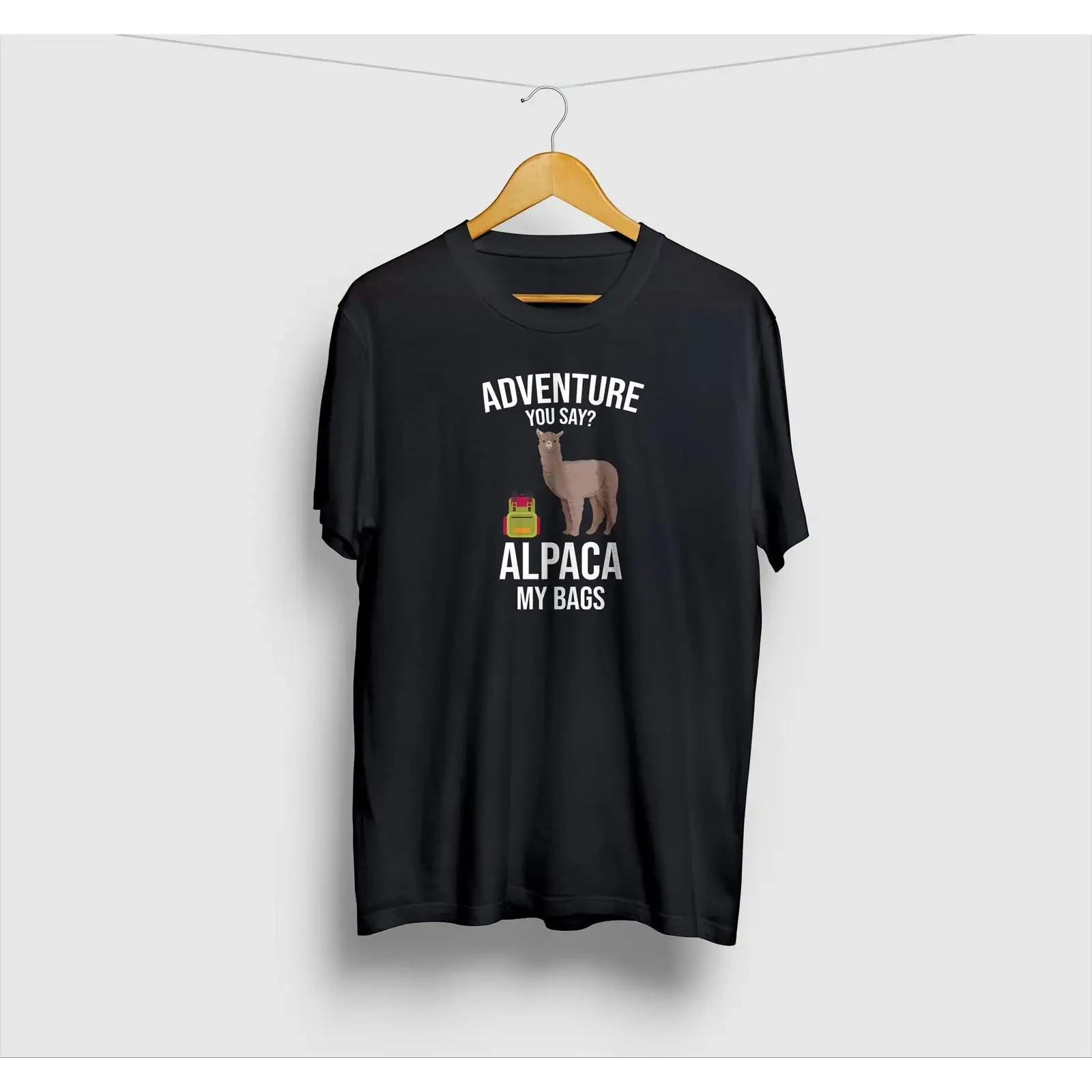 Adventure You Say Alpaca My Bags Funny Llama T Shirt s   vintage Washed Casual Versatile fashion Comfortable Unisex