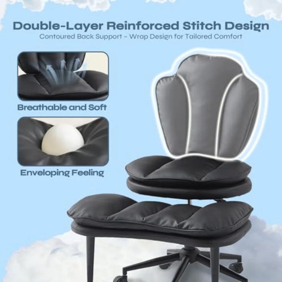 ADHD cross-legged office chair for focus and posture support, made of breathable mesh and durable steel, black with ergonomic d