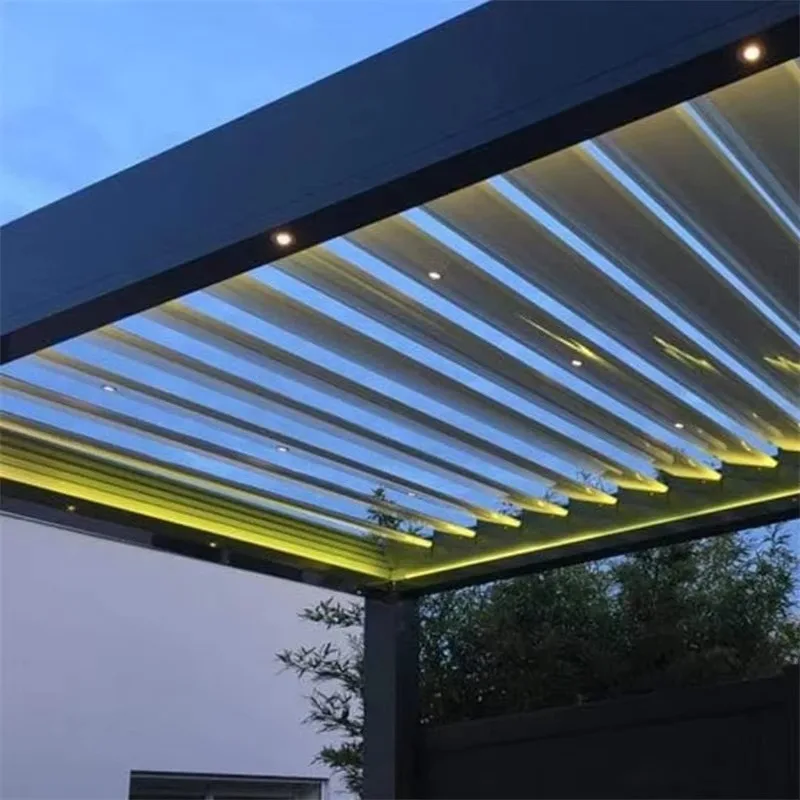 Waterproof Metal Outdoor Louver Canopy Patio Roof Garden Carport Awning Motorized Aluminum Pergola Gazebo