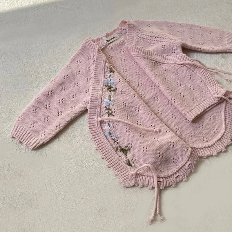 2024 New Autumn Winter Toddler Baby Girl Knitted Romper+Hat Long Sleeved Flower Embroidery Infant Baby Knitted Jumpsuit