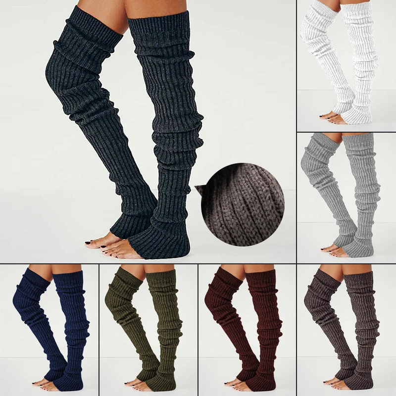 Winter Lange Warme Beinlinge Stricken Knie Hohe Socken Mädchen Boot Topper Socke Dünne Strümpfe Gestrickte Häkeln Lange Socken