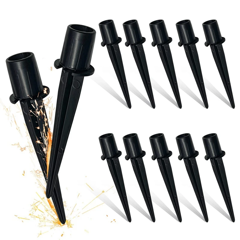 12 Pack Metal Replacement Stakes For Solar Lights Outdoor, 0.78 X 5.35 Inch Solar Pathway Lights Spike Replacer Easy Install