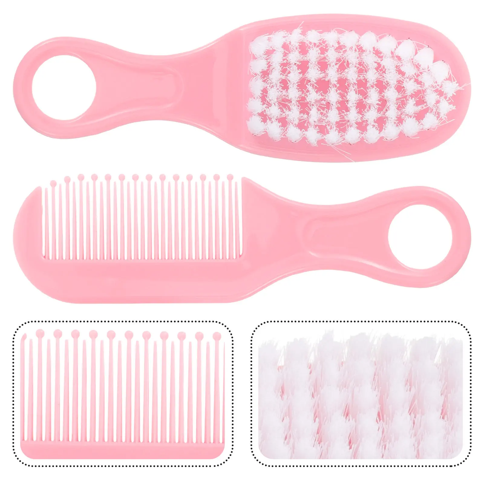 

Набор для массажа и ухода за волосами для младенцев: расческа и щетка, розовый, для новорожденных, стимулирует кровообращение и развитие мозга, для совместного ухода родителей и детей