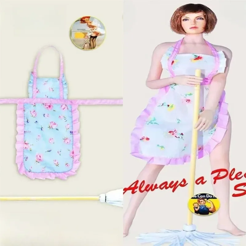 Fashion 1/6 Scale Apron Bib Broom Maid Outfit Cos Homemaker Female Soldier Clothes Model for 12 Inch Doll Accessories Toy