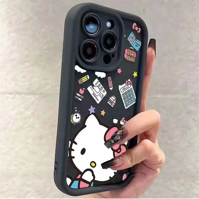 Sanrio Hello Kitty Stationery Kawaii Phone Case For iPhone 16 15 14 13 Pro Max 11 12 Pro XR XS MAX 7 8 Plus Girl Y2K Cute Cover