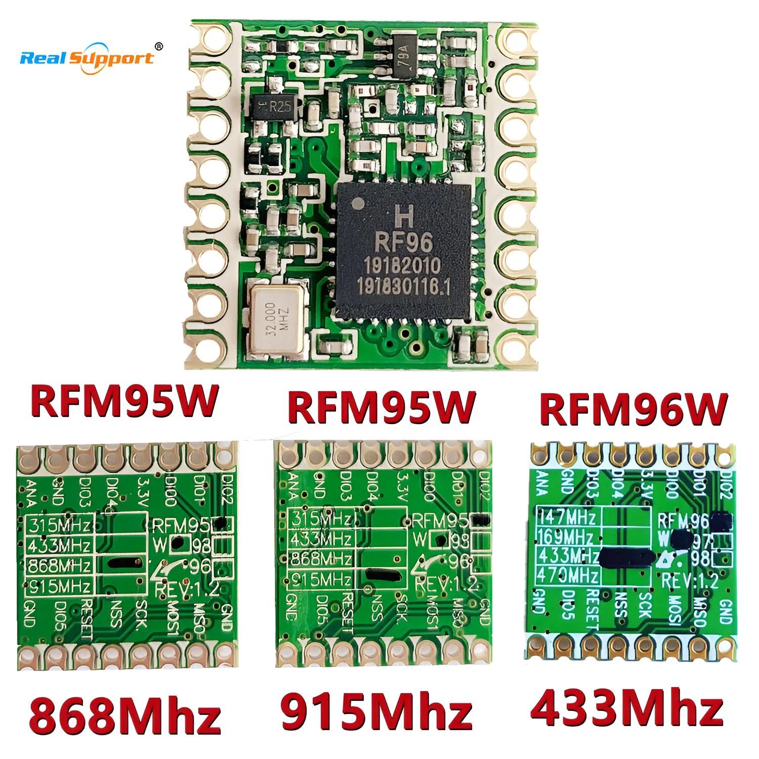 RFM95W-868S2 RFM95W-915S2 RFM96W-433S2 الأصلي RFM95W RFM96W طويلة المدى وحدة إرسال واستقبال الترددات اللاسلكية وحدة الاتصالات LoRa