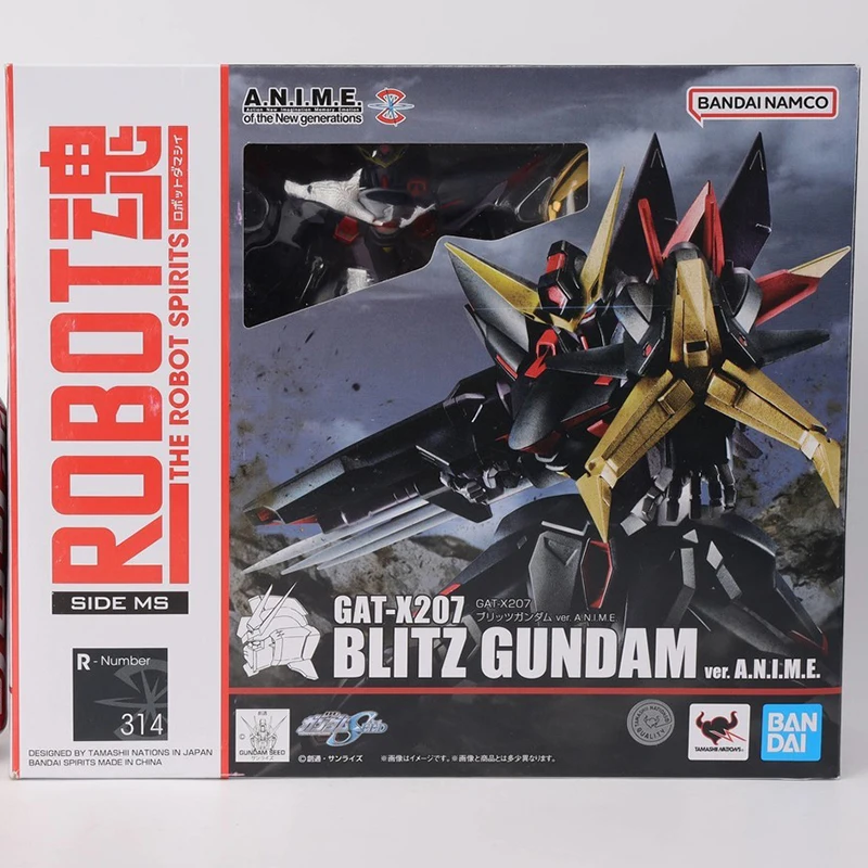 Bandai Original GUNDAM Robot Spirits Seed GAT-X207 Blitz Gundam Moblie suit Anime Action Figures Model Collectible Ornament