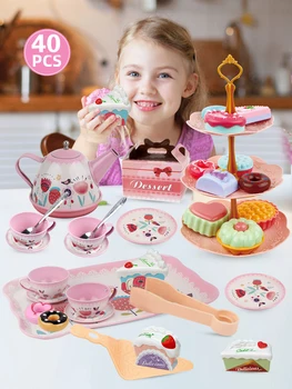 놀이방 애프터눈 티 장난감, 역할 놀이, 보관함 장난감 포함, 40 개