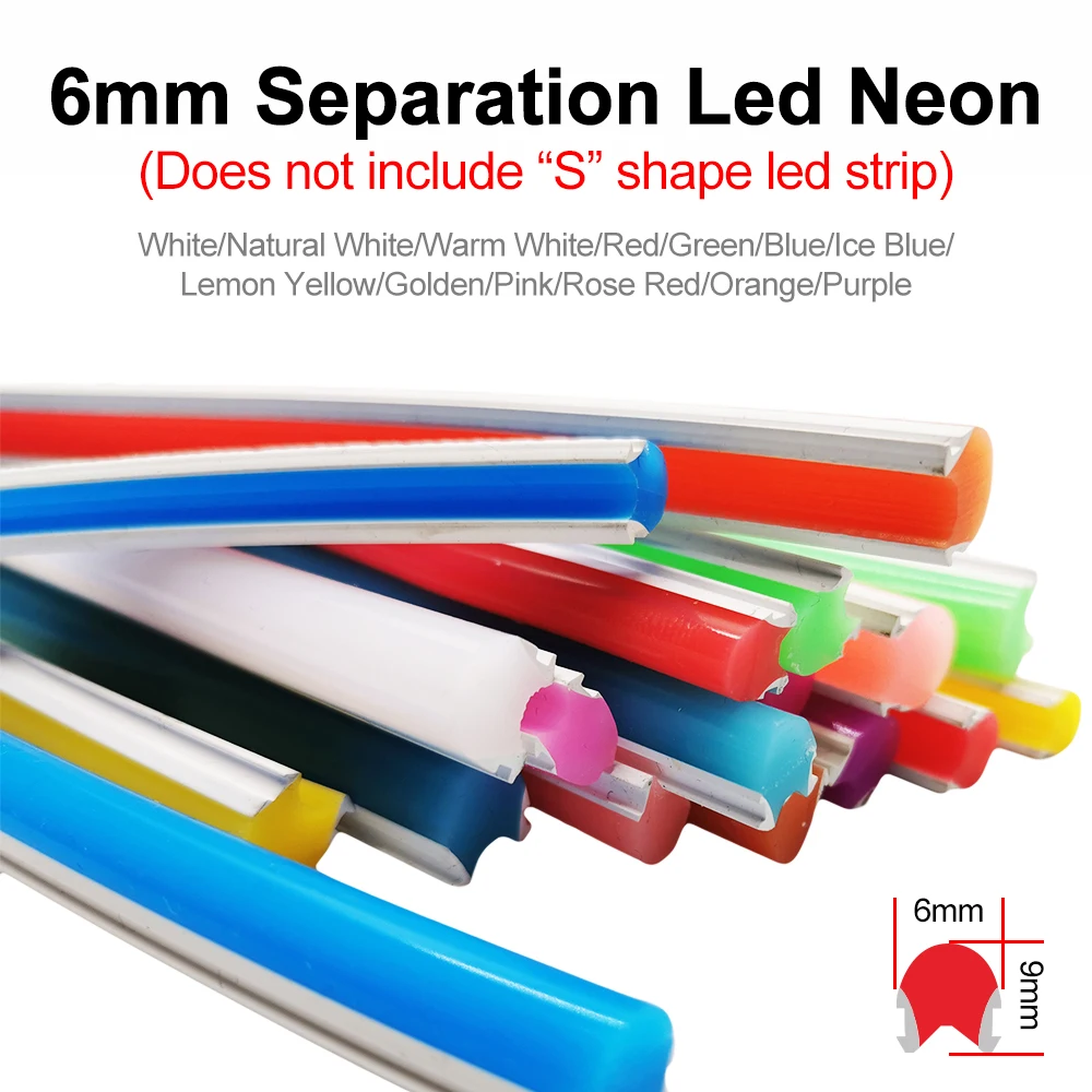 1m-10m DIY Trennbarer Neonstreifen 6mm 8mm Flexibler Biegbarer Silikon 2835SMD 120LEDs S-Form LED-Lichtband Wortanzeige Wasserdicht – Detail 9