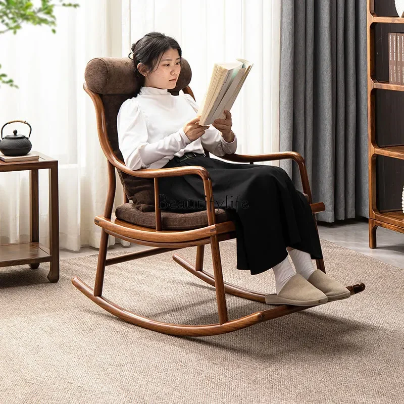 

ls 42 LChinese ebony solid wood rocking chair, household leisure rocking chair