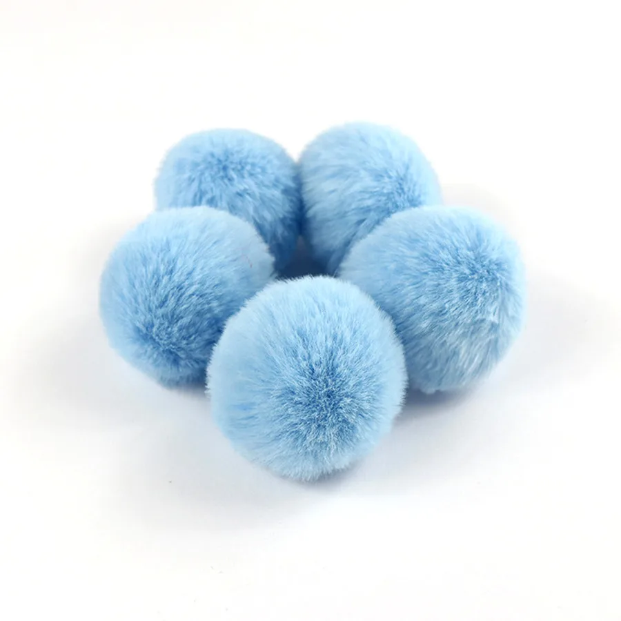 5pcs DIY Faux Fur Pompom Fluffy Soft Pompones Balls 5cm Handmade Hair Ball Pom Pom for Handicrafts Sewing Crafts Materials