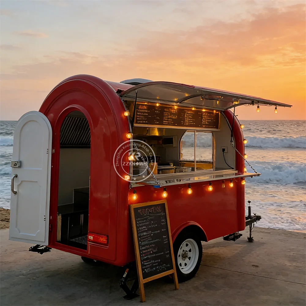 

Street High Quality Ice Cream Coffee Food Truck Outdoor Catering Trailer Bbq Pizza Fully Equipped Food Trailer For Sale