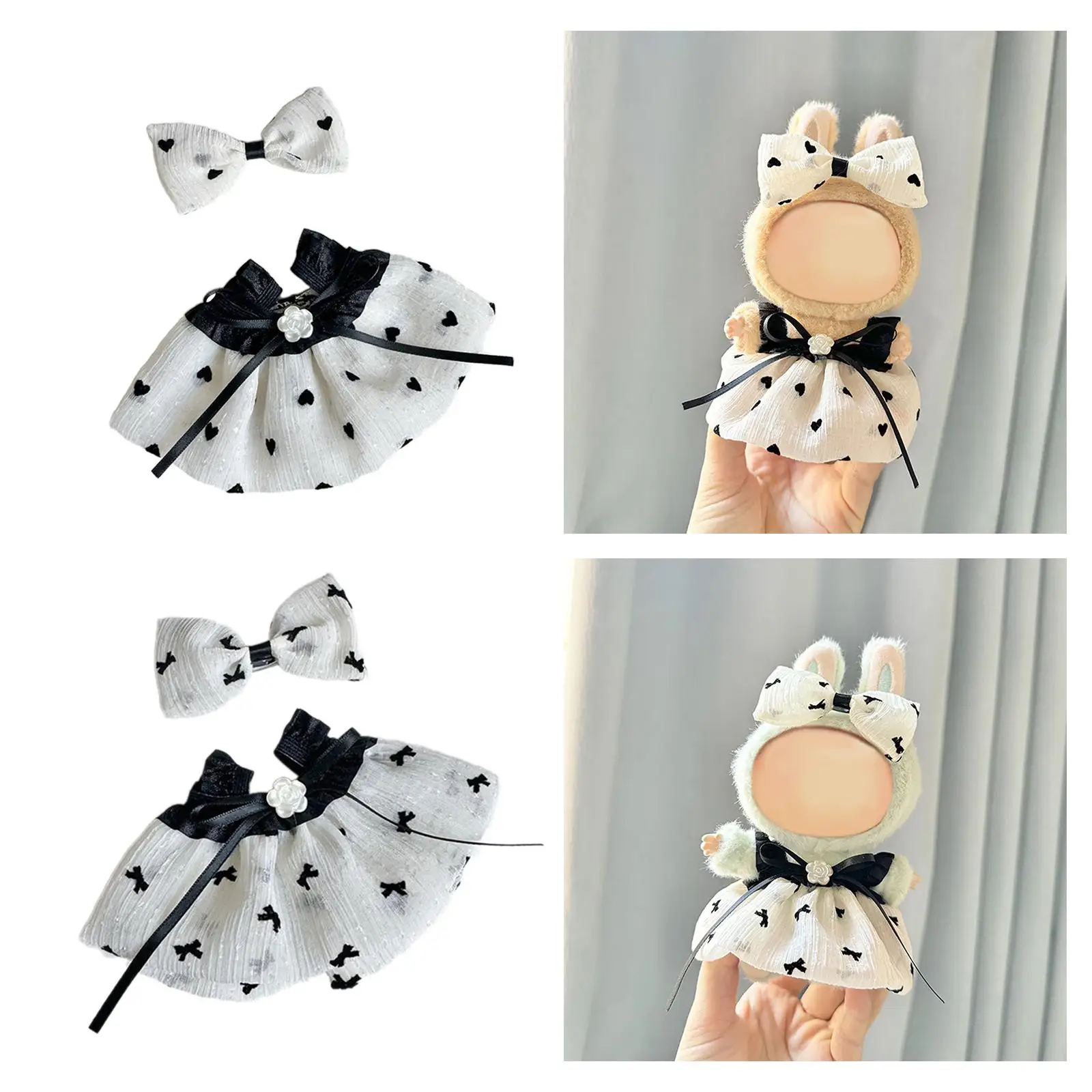 Plush Doll Clothes for 15-17cm Doll,Cute Doll Dress,Fashion Dress up DIY Plush Doll Accessories Stuffed Animals Clothes