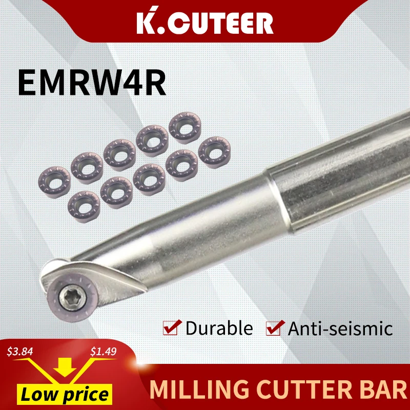 Full range of EMRW4R round nose milling cutter C12-C20 super shock-resistant tool holder boring bar holder for RPMT cutting tool