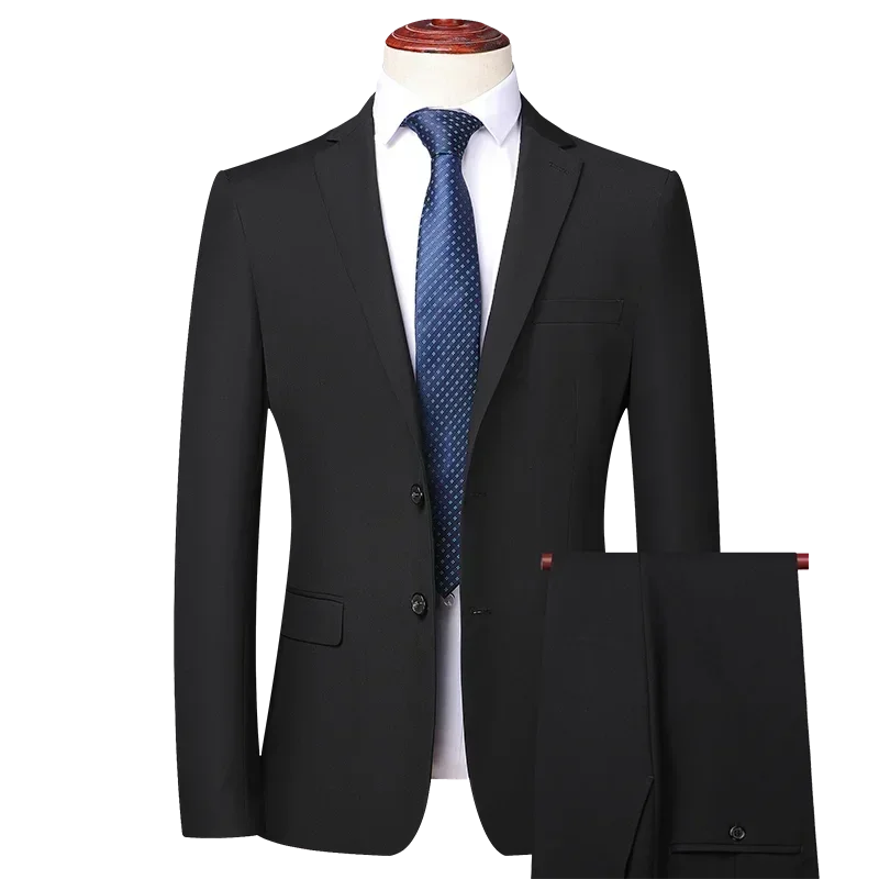 

Костюм 8XL (пиджак + брюки) Мужской корейский вариант молодежи Элегантный модный простой повседневный джентльменский костюм шафера Костюм из 2 предметов