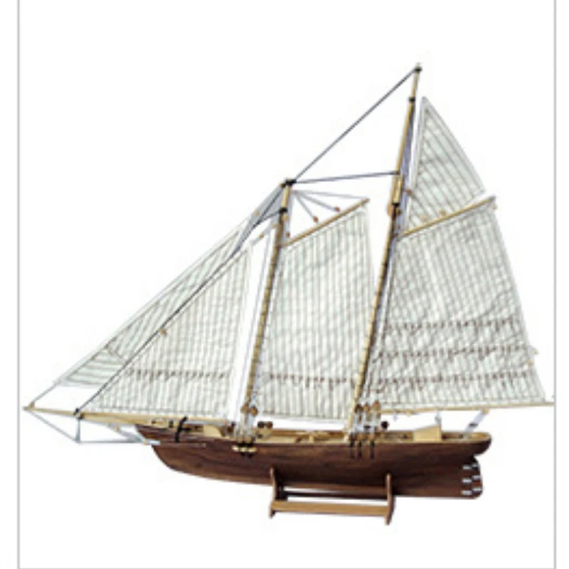 1/120 DIY Wooden Assembly Sailboat Model Kit Classic Sailboat Laser Cutting Technology Puzzle Toy