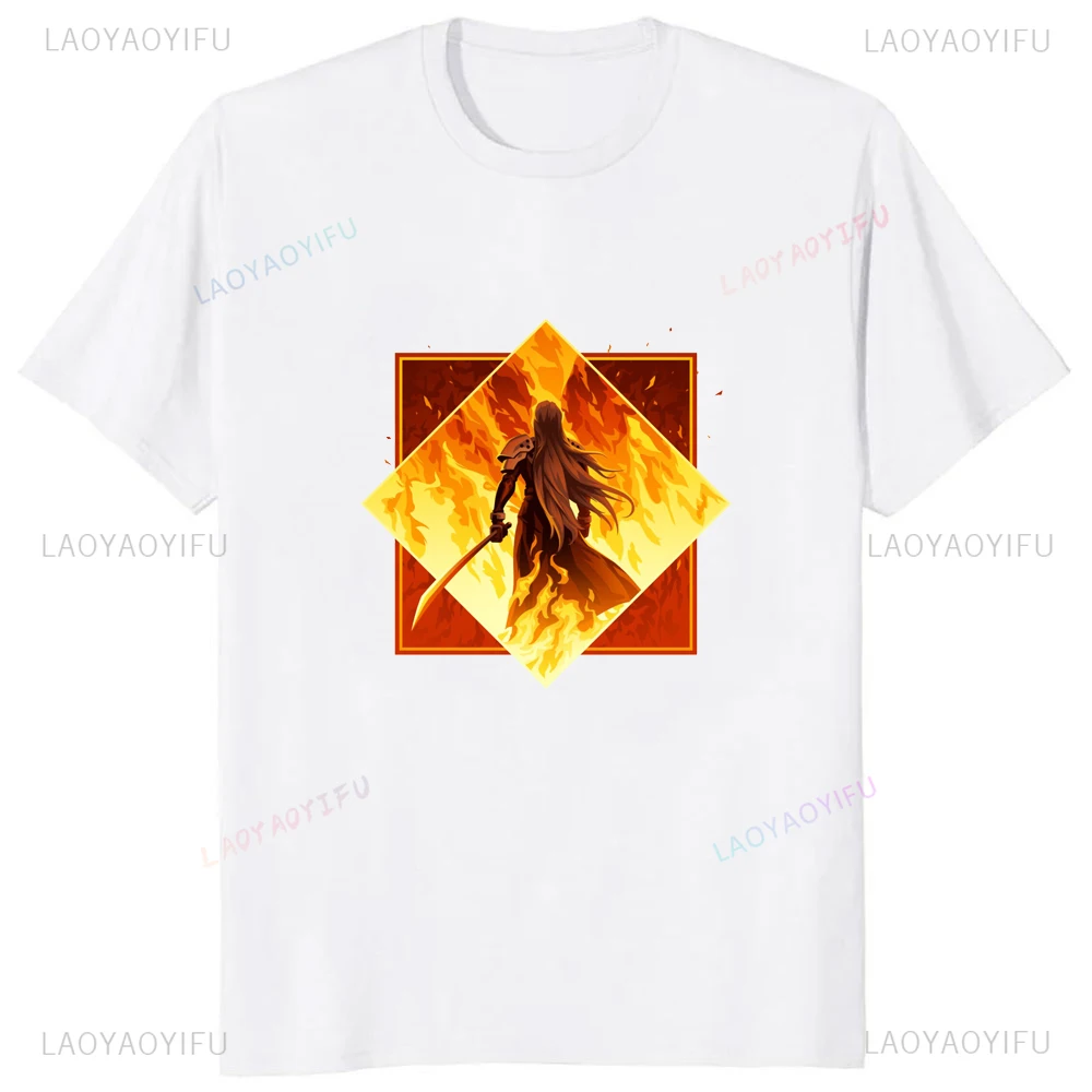 Japan Game Final Fantasy Creative Printed Cloud Strife Tshirt VII Remake Harajuku Anime Man T-shirt Causal Hipster Comfort Tees view 6