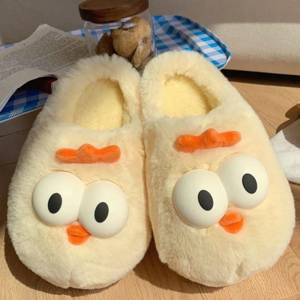 Cute Pullet Winter New Women Slipper Soft Heel Platform Fur Warm Indoor Comfortable Home Fluffy Home Slippers