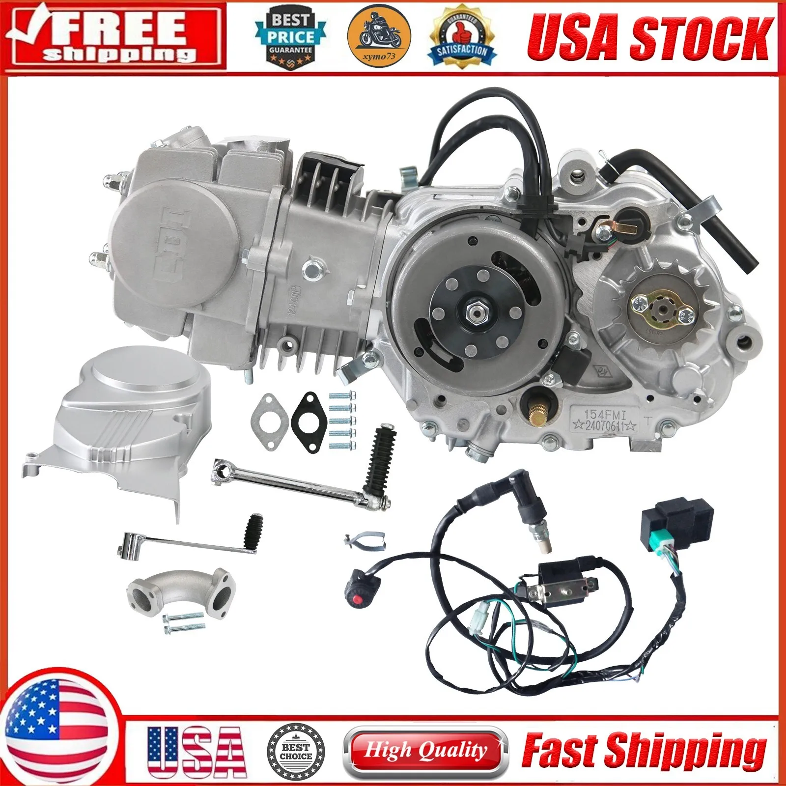 

125cc Kick Start Engine Motor Kit & Wiring Harness For -/ CT70 CT90 XR50 XR70