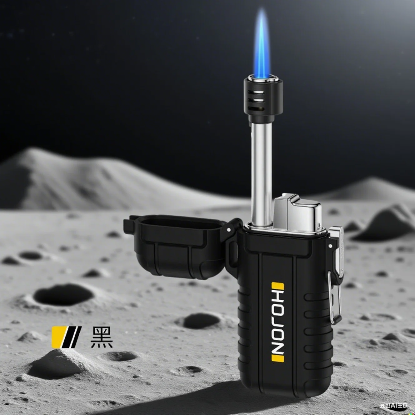 ولاعة شعلة تلسكوبية مقاومة للماء في الهواء الطلق، ولاعة بيوتان قابلة للنفخ مقاومة للرياح باللون الأزرق، مع أداة إشعال الحبل الخاصة به #4