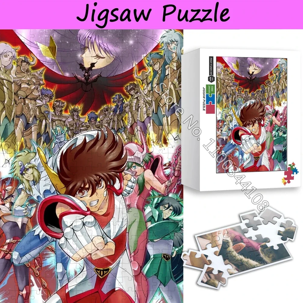 Anime Saint Seiya Jigsaw Puzzle 300/500/1000 PCS Knights of The Zodiac Puzzles Adult Handmade Toys Home Decoration Collectibles