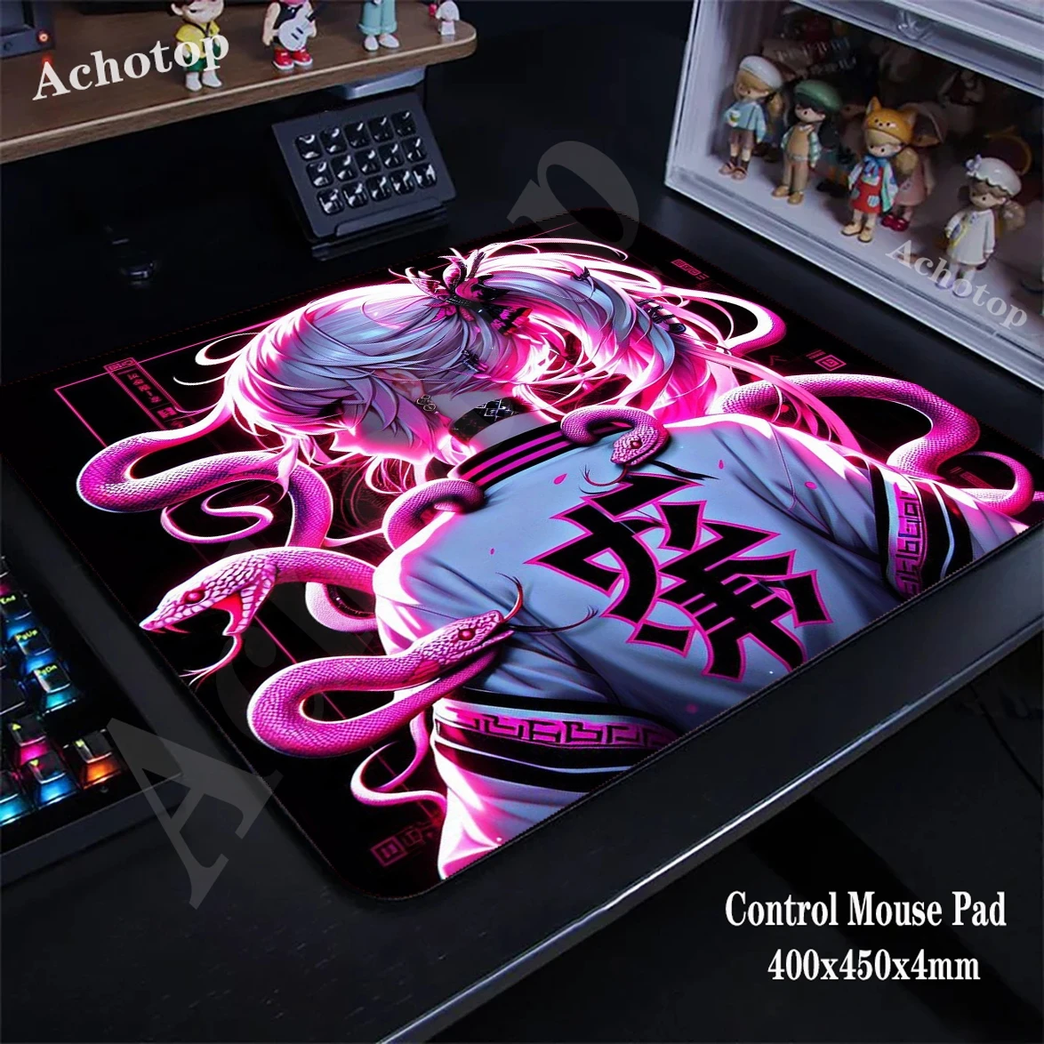 

Anime Girl Control Mouse Pad Gaming Setup Accessories Mousepad Anti-slip Desk Mat Locking Edge Mouse Pads 400x450mm Keyboard Mat