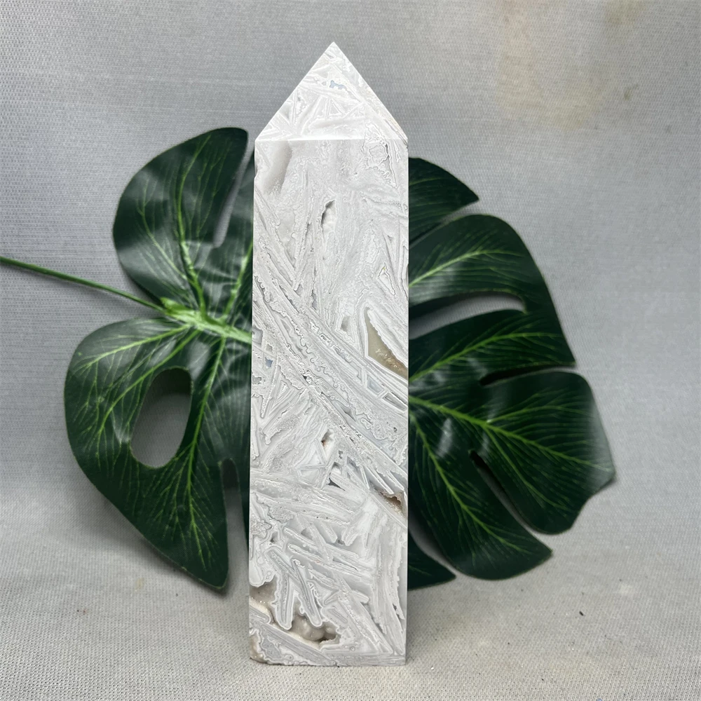 Mexican Natural Stone Folded Agate Geode Tower Rune Rock Home Room Decoration Witch Altar Yoga Chakra Crystal Healing