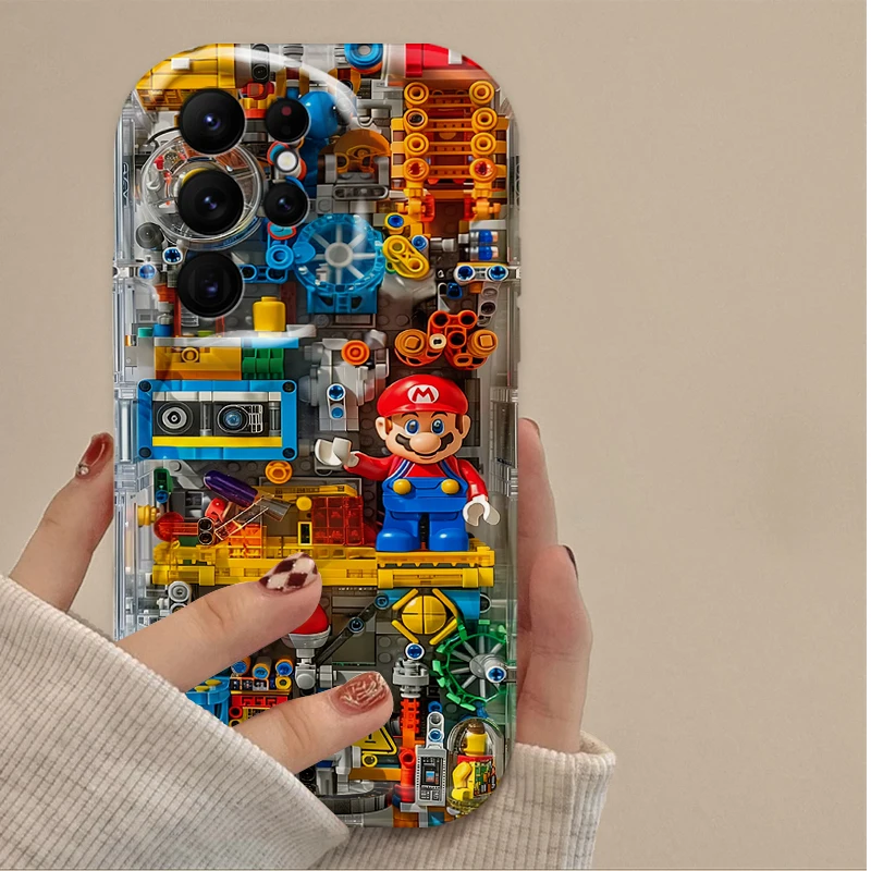 Building Blocks M-Marios Wave Case For Samsung Galaxy S24 Ultra S23 S22 Plus S21 S20 FE A25 A55 A35 A15 A16 A05 A05S A06 Cover