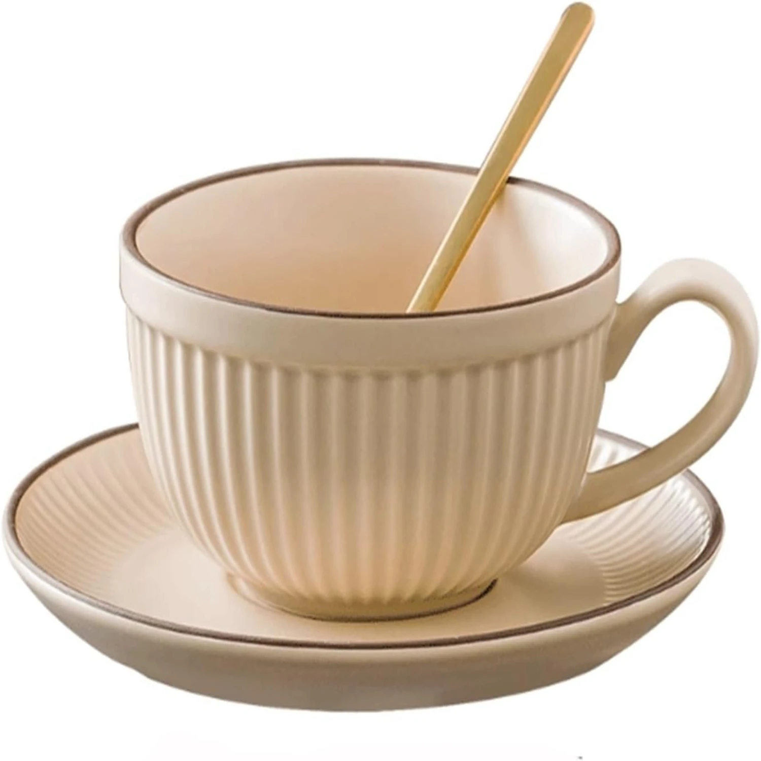 

Stylish and versatile matte ceramic tea cup set with matching saucer - Ideal for tea enthusiasts and office use. Perfect B glass