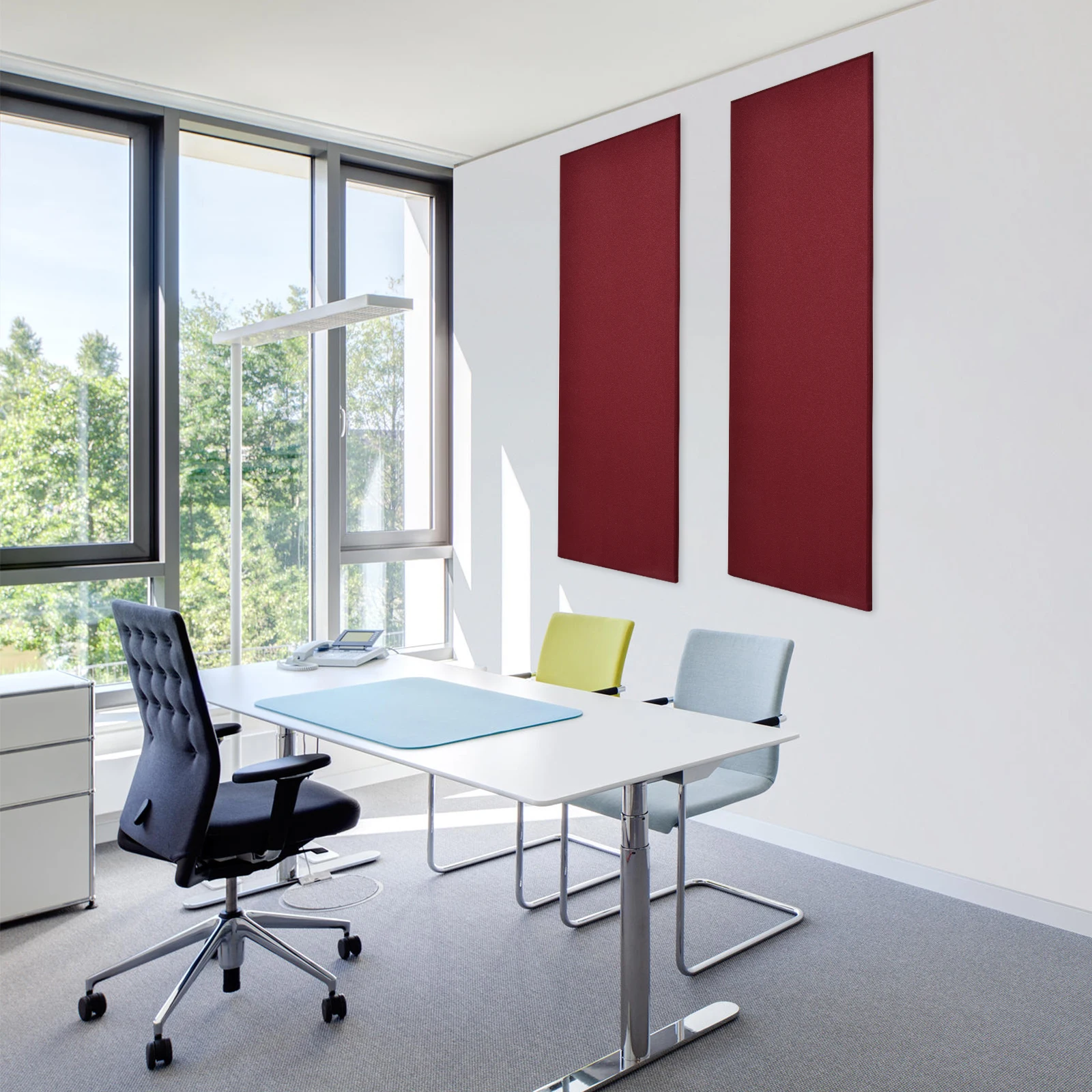 Placa à prova de som grande de 120x60cm, 2 peças de placa de espuma à prova de som para decoração de parede, para absorção de som em estúdio de gravação