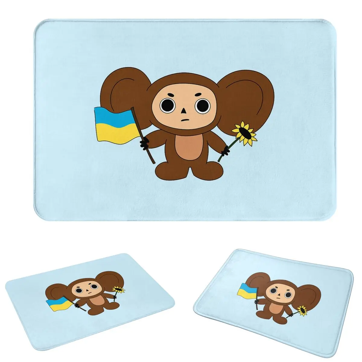 Cheburashka Anti-slip Doormat Floor Mat Sand Scraping Carpet Rug for Kitchen Entrance Home Living room Footpad Mats