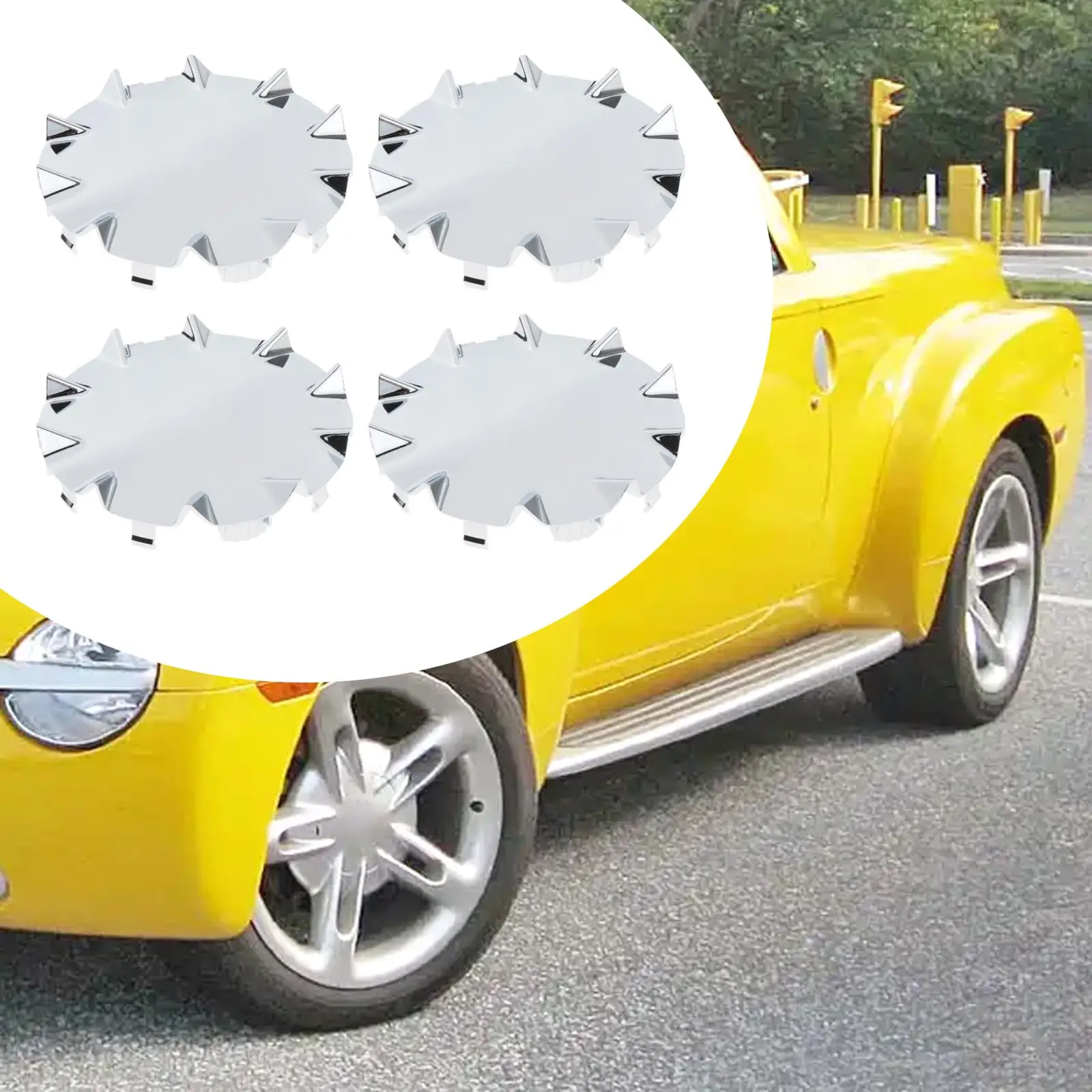 

4x Wheel Hub Center Caps Replace Parts Automotive Accessories Components Sleek for Front Wheels Rear Wheels for Chevrolet