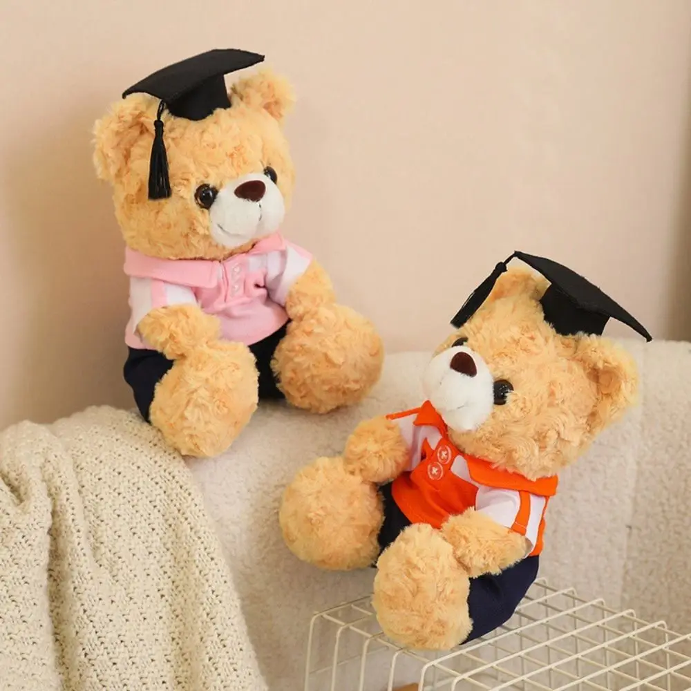 

Stuffed Doctor Cap Graduation Bear with Doctorial Hat Cartoon Bachelor Bear Soft Sitting Sitting Bear Graduates Celebration