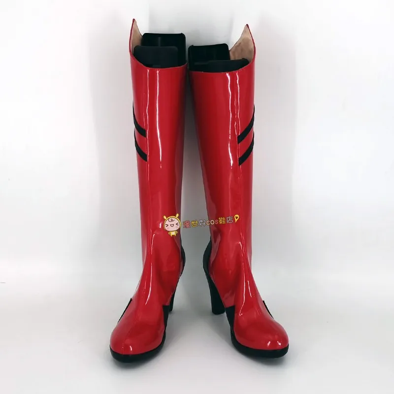 Asuka Langley Soryu Cosplay Schoenen Laarzen Anime EVA Rollenspel Kunstleer Laarzen Voor Vrouwen