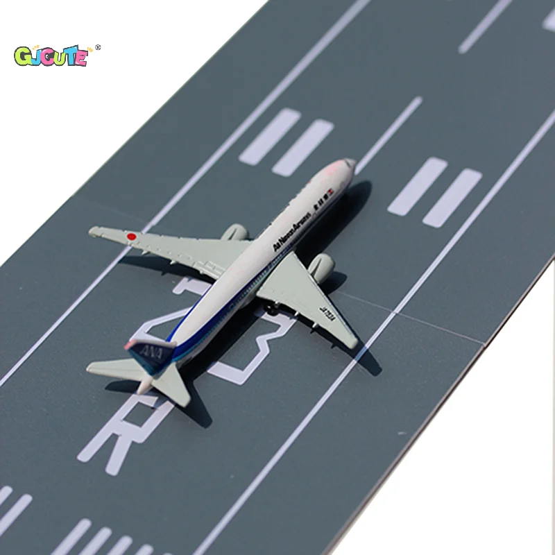 DIY Mini Simulation Passenger Aircraft Model Runway Platform Civil Flight Takeoff And Landing Background Sand Table Toy 15x10cm