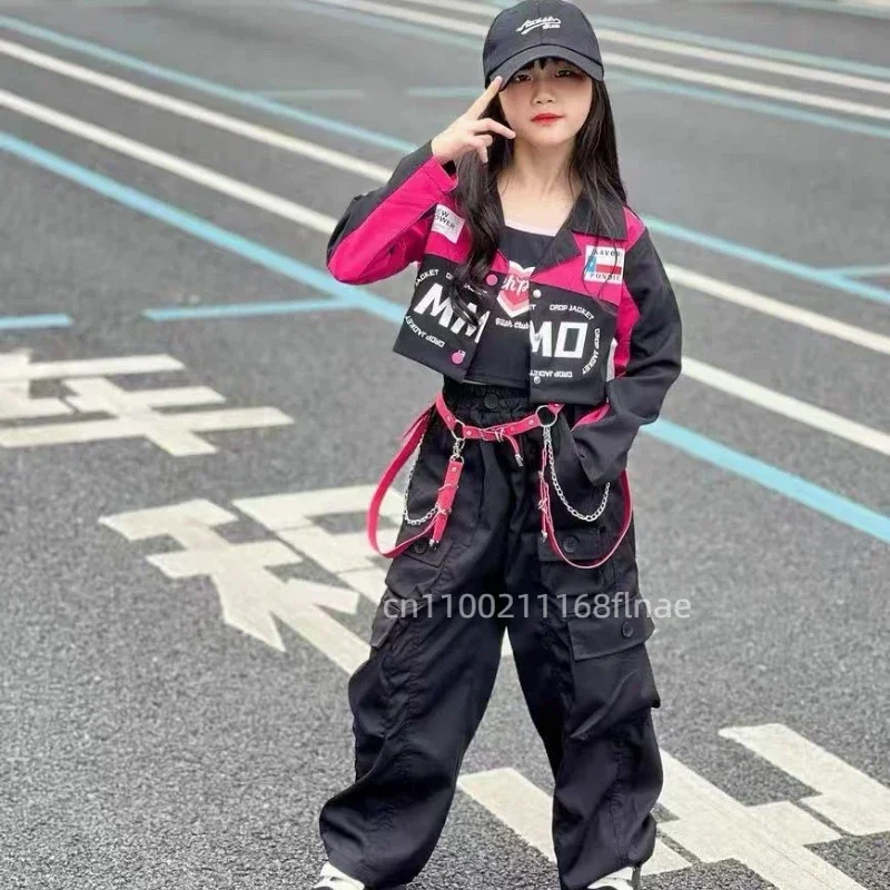 子供用ストリートダンスファッションショー衣装-ヒップホップジャズパフォーマンスウェア-男の子・女の子向けトレンドダンス衣装
